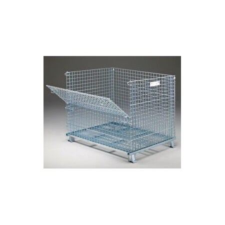 Nashville Wire Products Folding Wire Container GC404836S4 48x40x42-1/2 3000-4000 Lb. Cap. Drop Gate 48"Side GC404836S4